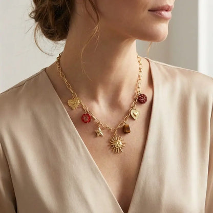 Collier charms ambré - CO018