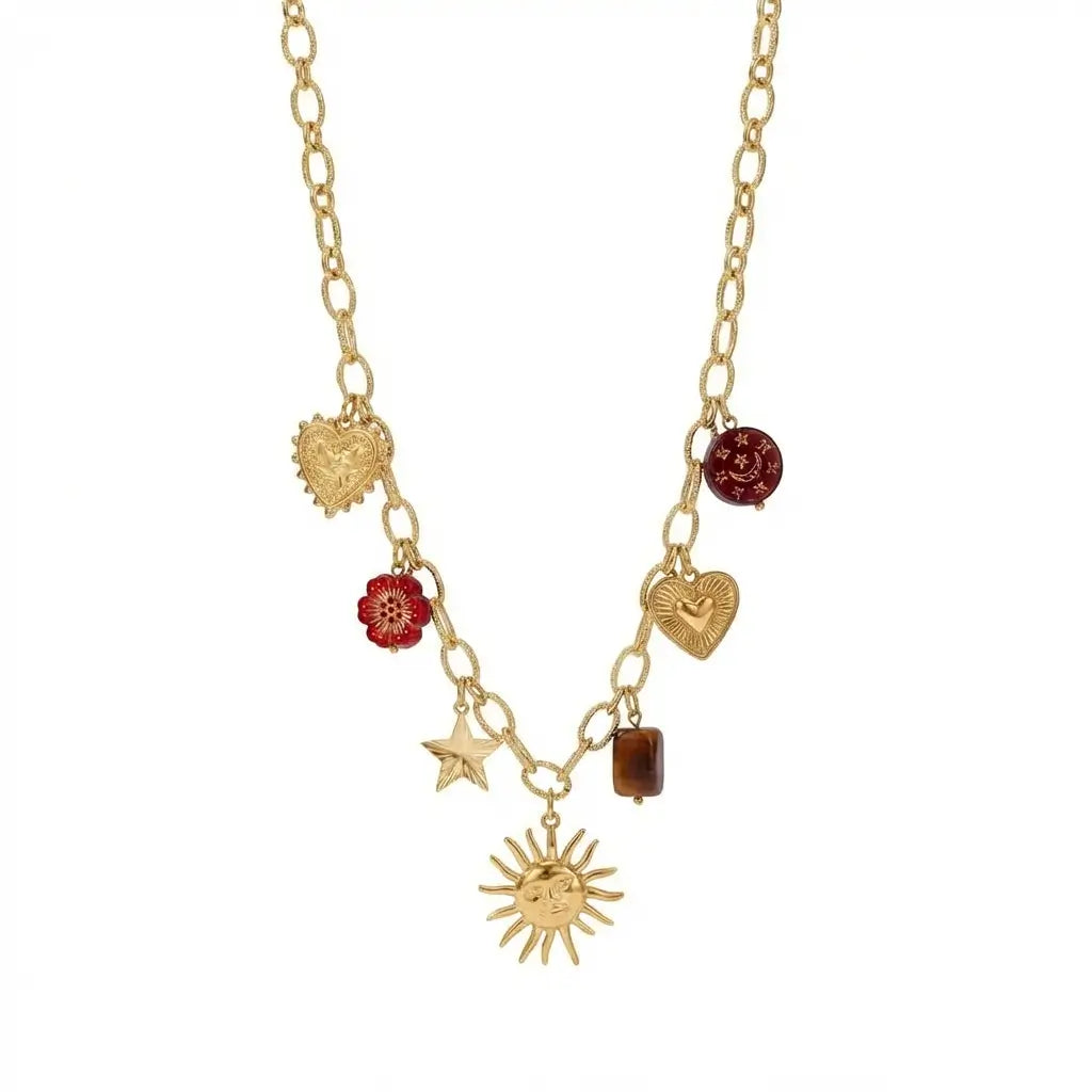 Collier charms ambré - CO018