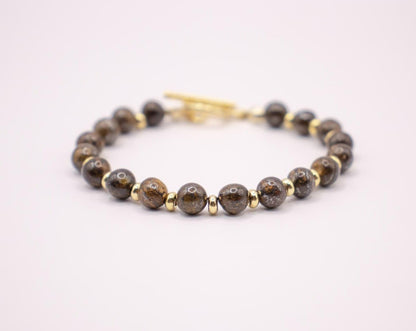 CIRCÉ | Bronzite and 18 and 24 carat gold-plated bracelet
