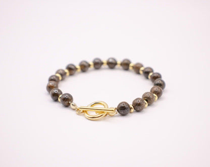 CIRCÉ | Bronzite and 18 and 24 carat gold-plated bracelet