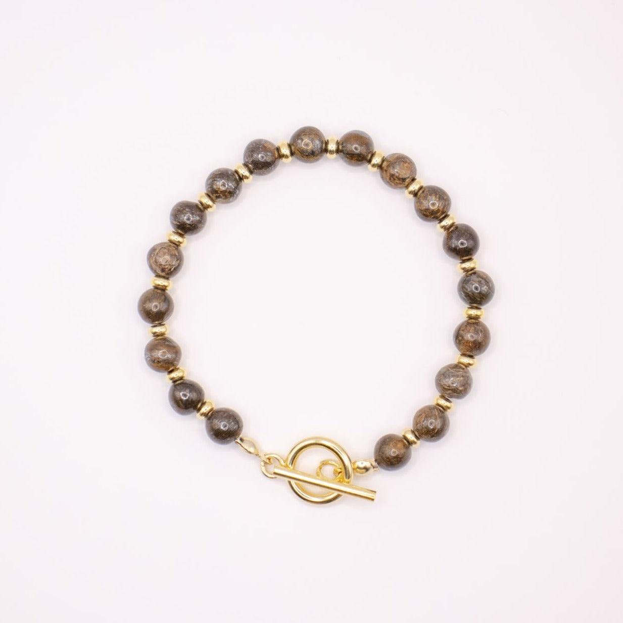 CIRCÉ | Bronzite and 18 and 24 carat gold-plated bracelet