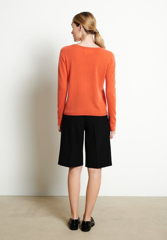 Pull col bateau femme en cachemire mandarine - LILLY 5B